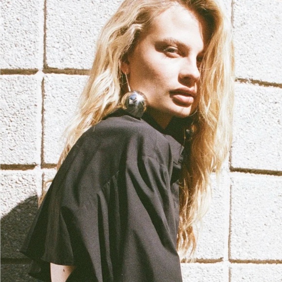 NWOT Simon Miller “Drop The Ball” Extra Large Light Weight Silver Earrings - Picture 3 of 6